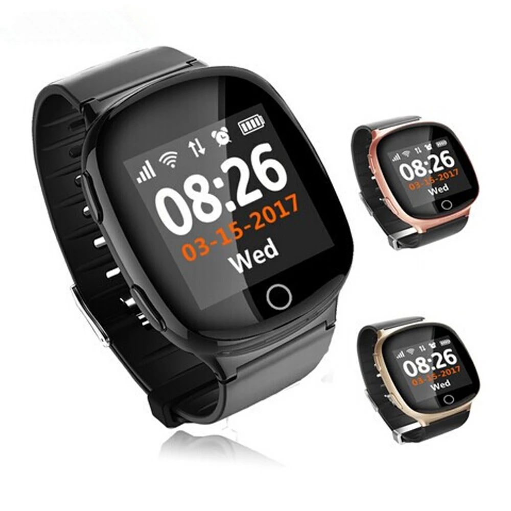 

New D100 Elder Smart Heart Rate Watch GPS Tracking Watch Pedometer Sleep Monitor Voice Intercom SOS Fall-down Alarm.