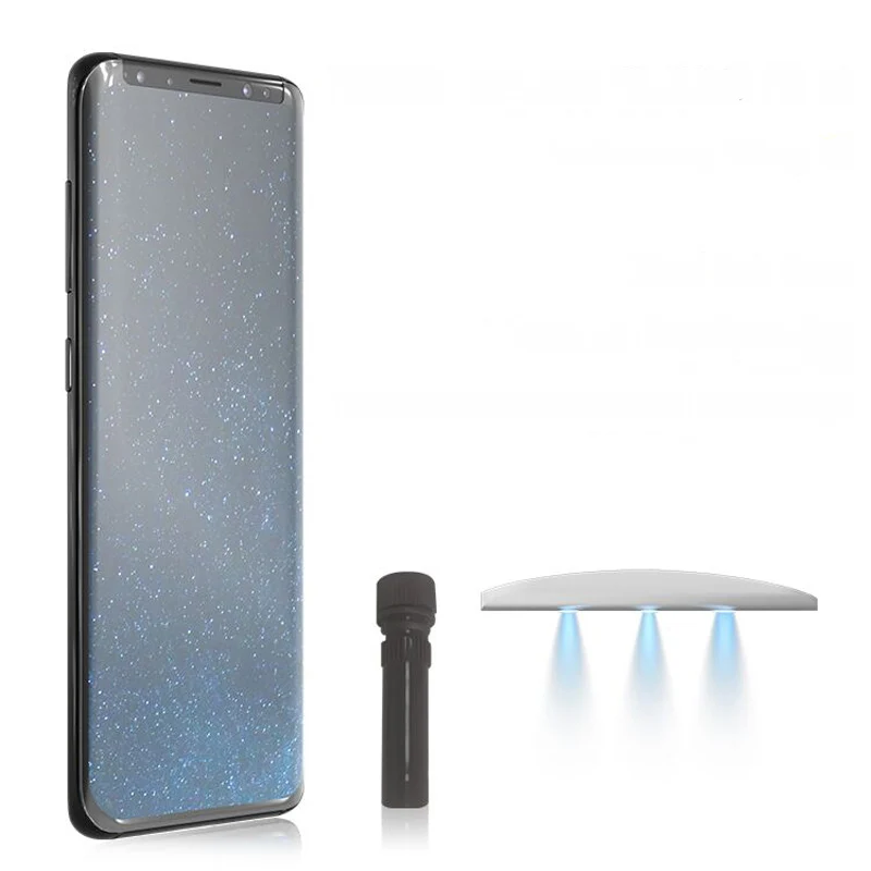 Закаленное стекло с УФ-клеем для Samsung Galaxy S8 S9 S10 S20 Plus Note 8 9 10 20 | Мобильные телефоны и
