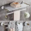 Bathroom Accessories Set, Gold and White Paper Holder,Towel Bar,Soap basket,Towel Rack,Glass Shelf,Hooks bathroom Hardware set ► Photo 1/6