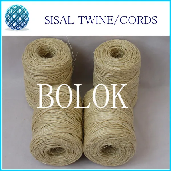 10pcs/lot natural sisal fibre twine (dia. 1.5mm, 1 ply twisted)80m
