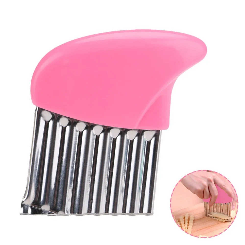 1pc Potato Wavy Cutter Knife Stainless Steel Blade French Fry Cutters Fruit Vegetable Potato Peeler Kitchen Cooking Tools Gadget