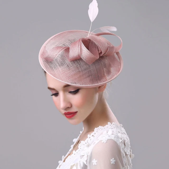 HT1773 High Quality Lady Fascinator Elegant Yarn Mesh Fedoras Vintage Hair Clips Wedding Hat Women Fedora Hat Feather Party Hat 2