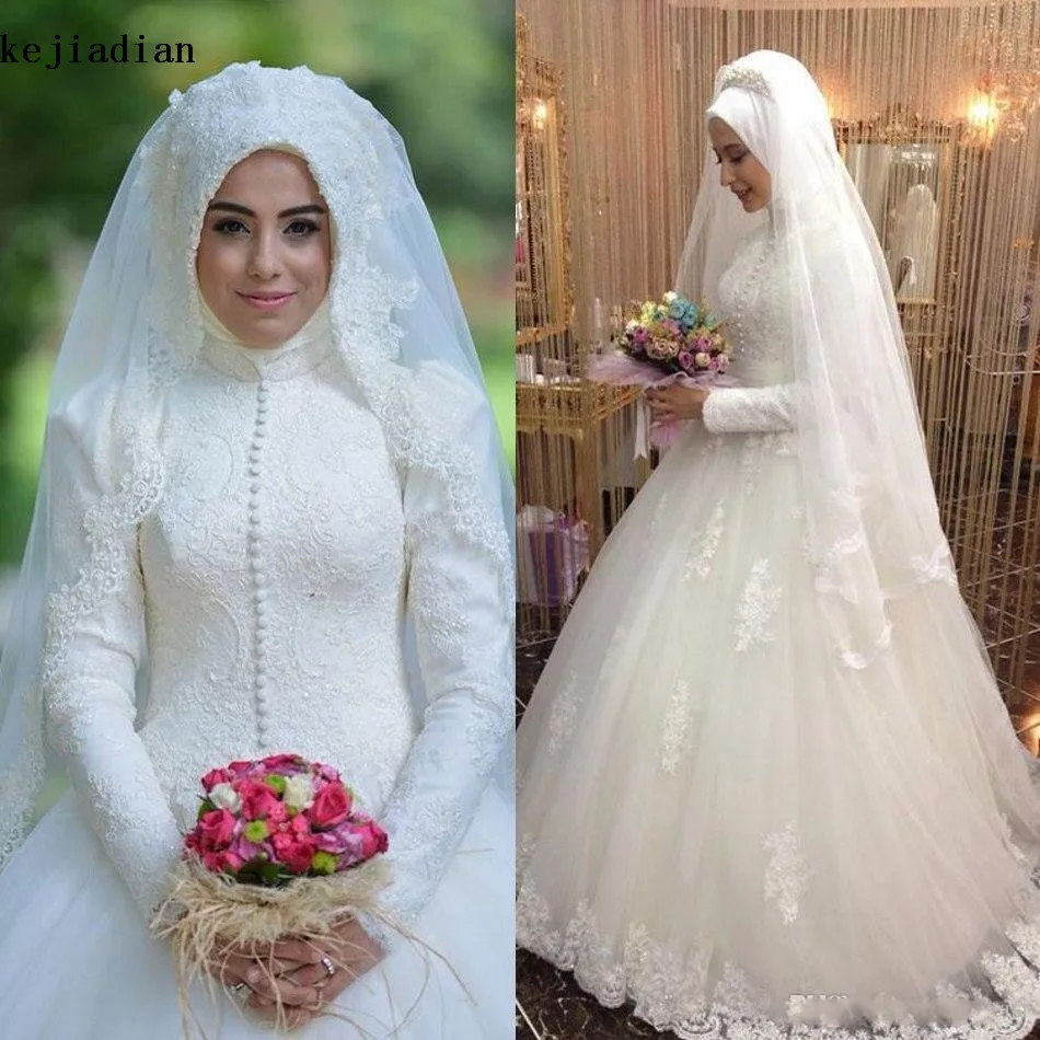 Bahasa Arab Gaun Pengantin Islam Muslim Lengan Panjang Gaun Pengantin Arab Bola Gaun Renda Hijab Wedding Dress 2020 Muslim Wedding Dress Wedding Dresses Arabichijab Wedding Dress Aliexpress