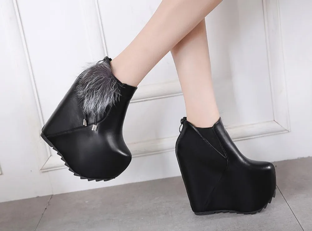 Elegante Emparejado Tacones blanco Alto Negro Con 2019 Par Botas Cm 16 Cuenta Invierno Altos De Colección Un 4wOgT