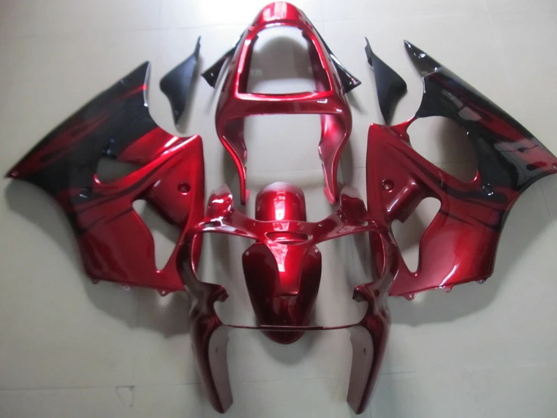 

Customize bodywork set for Kawasaki injection mold Fairing kit ZX 6R 2000 2001 2002 red black fairings ZX6R 00 01 02 AA9