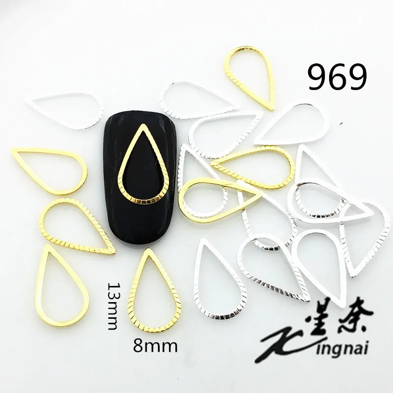 

50pcs/pack Japan New 3D Nail Art Accessory Metal Nail Decoration Hollow Droptear Nail Parts DIY Charm Supplies for Nails