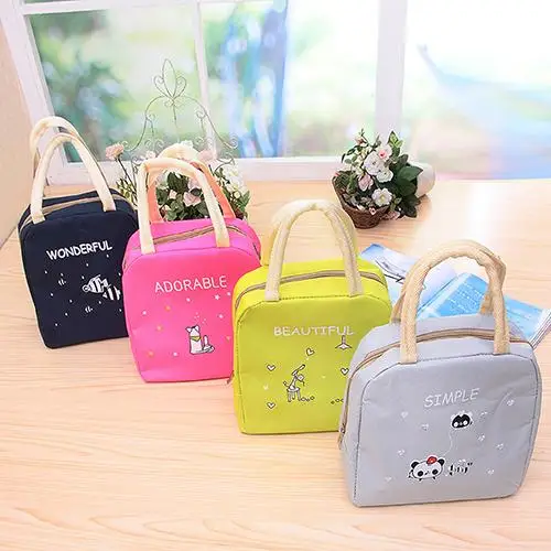

Portable Cute Cartoon lunch bag Thermal Insulated Food Fruit Storage Case Pouch Lunch bag food heated food containers fashion