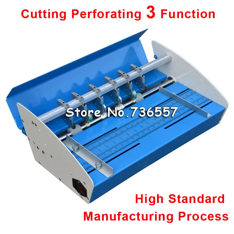 

Metal Blue New 18inch 460mm Electric Creaser Scorer Perforator 3 in1 combo Paper Creasing Perforating 3 Function Machine
