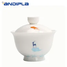 120 мл японский Стиль олень Бога Gaiwan Чайник мастер чашки Чай Maker Керамика белый из нефрита и фарфора чайный набор кунг-фу Чай чаша Чай чашки