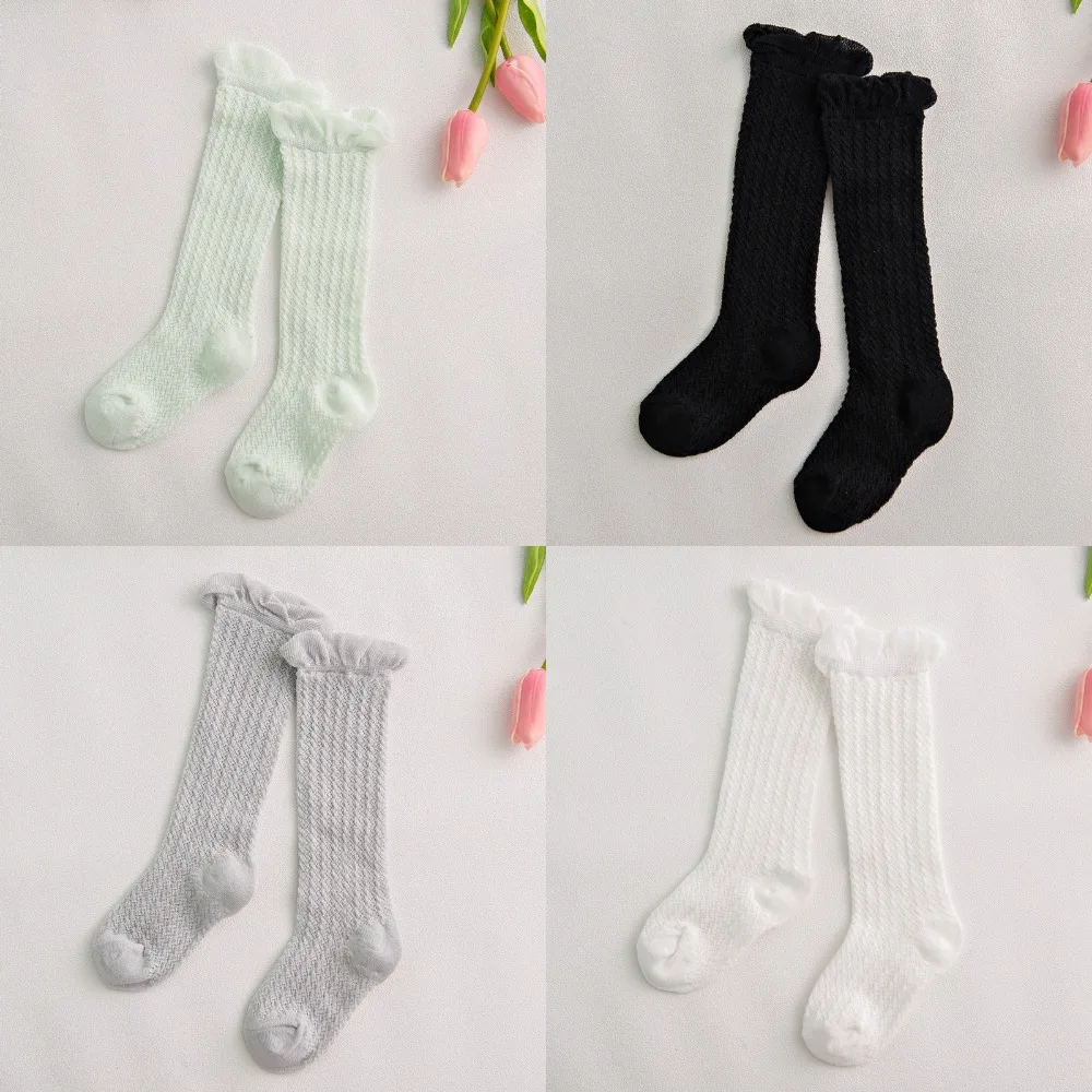 Cotton Knee Socks Baby Girls Boys Long Socks Infant anti-mosquito knee high Sock Summer Lace Baby Mesh Newborn Toddler