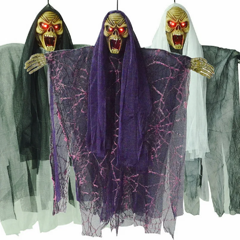 1pcs halloween props creepy hanging reaper voice ghost spoof tricky scary festival supplies haunted house props - Halloween Props For Sale 1pcs halloween props creepy hanging reaper voice ghost spoof tricky scary festival supplies haunted house props - Halloween Props For Sale