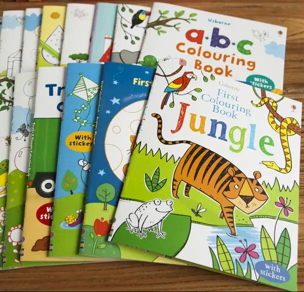 10 книг Usborne обучающая Детская английская учебная сцена мультяшная наклейка в