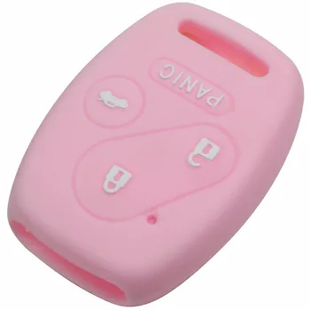 Keyforkess custodia portachiavi in Silicone a distanza per Honda Accord CR-V Civic Insight Ridgeline 4 pulsanti 3 pulsanti panico nuova copertura del supporto - Jingyuqin custodia portachiavi in Silicone a distanza per Honda Accord CR V Civic Insight Ridgeline