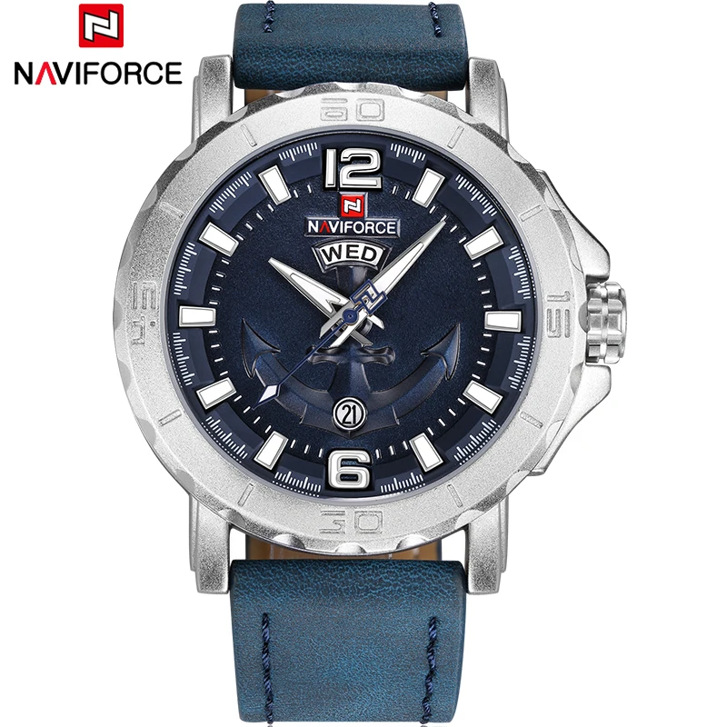NAVIFORCE Роскошные Брендовые мужские военные спортивные часы Мужские Аналоговые