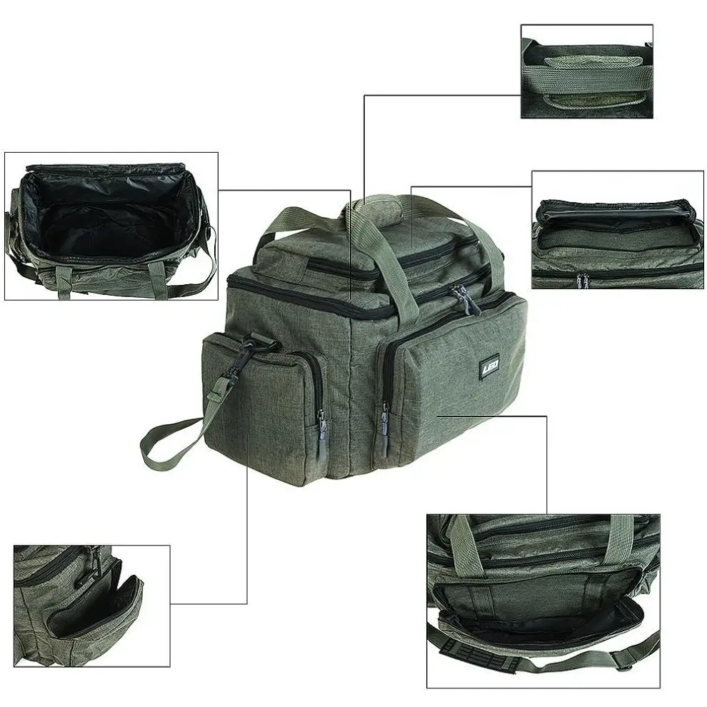 Bolsa de Pesca Pano de Náilon Bolsa de Armazenamento Grande Capacidade Multifuncional Ombro Mensageiro Reservatório Pesca Equipamento Carretel Isca Câmera 6 High Quality Esporte e Lazer