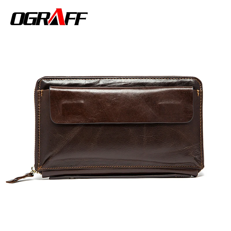 OGRAFF, мужские кошельки из натуральной кожи, дизайнерская мужская сумка-клатч, мужской удобный клатч, портмоне, сумка для телефона, мужской кошелек, держатель для карт, кошельки