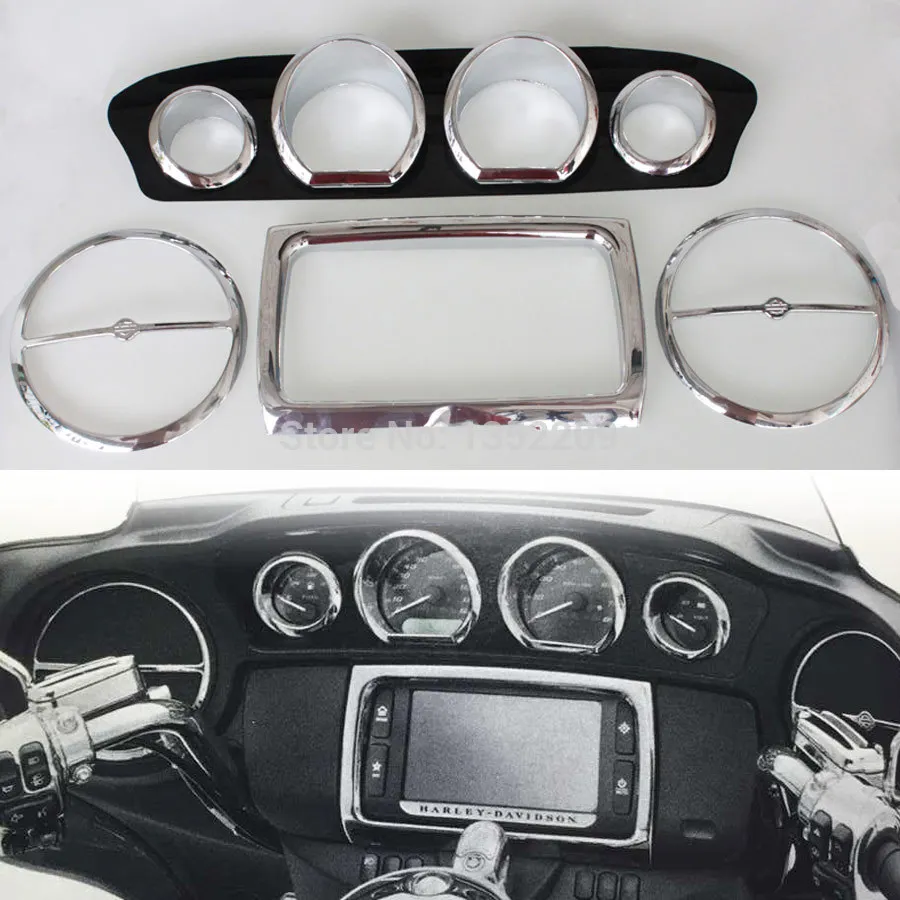 

Chrome Deluxe Tri Line Stereo Trim Speaker Cover For Harley 2014-2015 Touring Electra Street Glide new