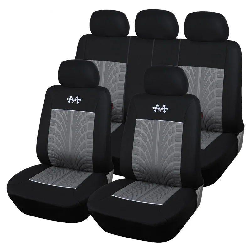 AUTOYOUTH-New-Style-Embossed-Polyester-Car-Seat-Cover-Universal-Fit-Most-Seat-Car-Seat-Protector-Gray