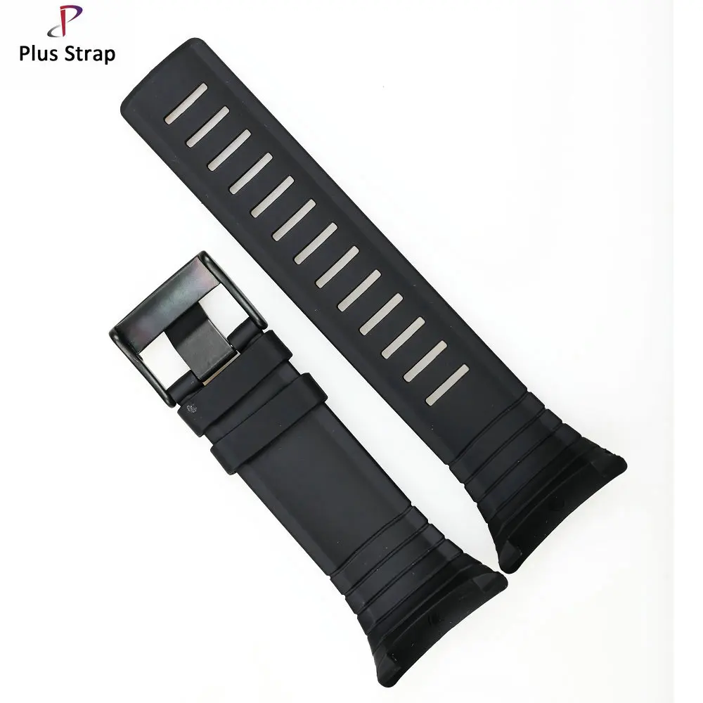 Плюс ремешок 24 мм Резина группы часы ремешок для Core Аксессуары для часов Для мужчин браслет с черным пояском ленты пряжкой