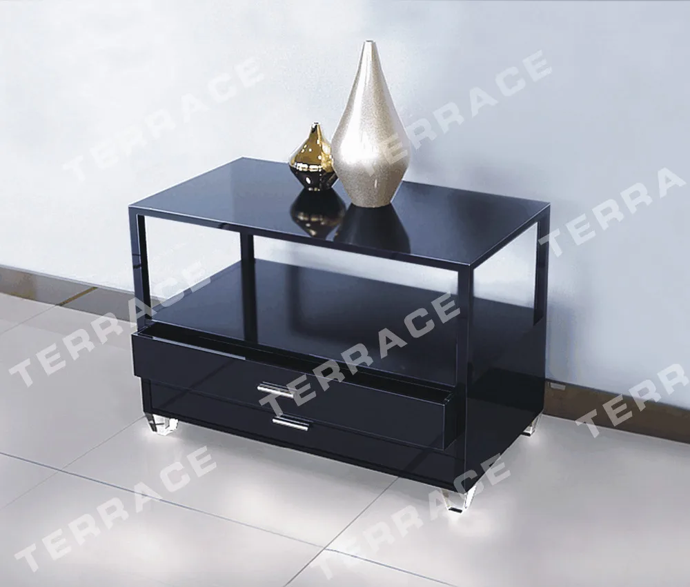 Lucite nightstand Table with Drawers Acrylic Lamp Tables