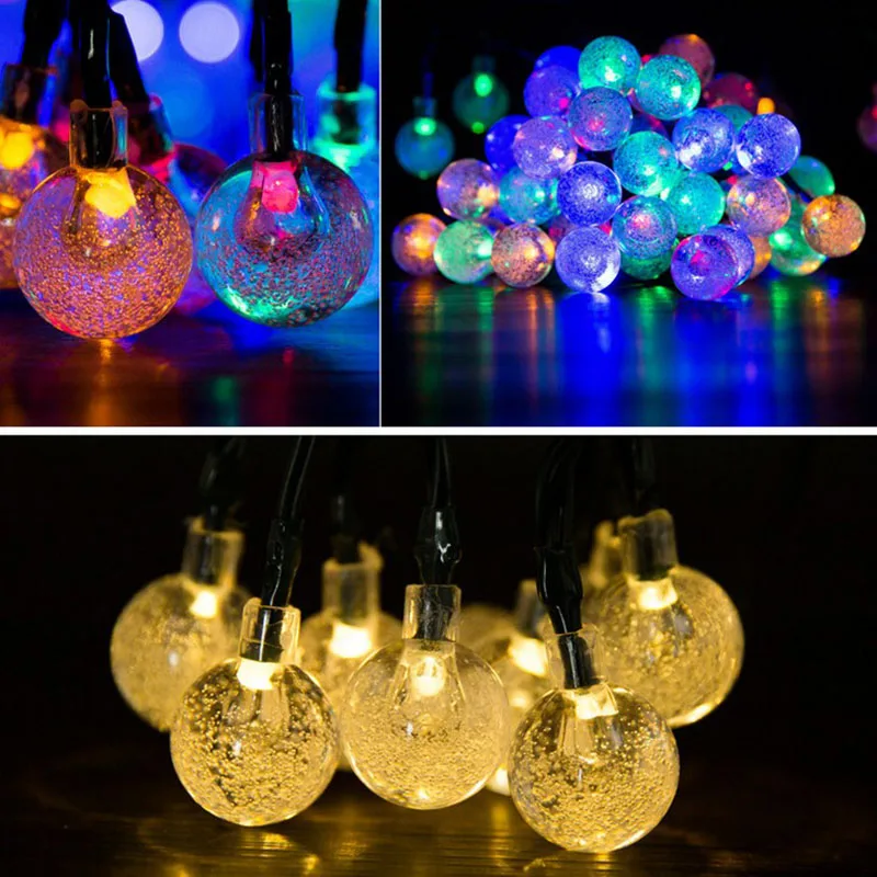 

30 LED Globe Light String Solar Powered 8 Modes Outdoor Lamp for Christmas Party WWO66
