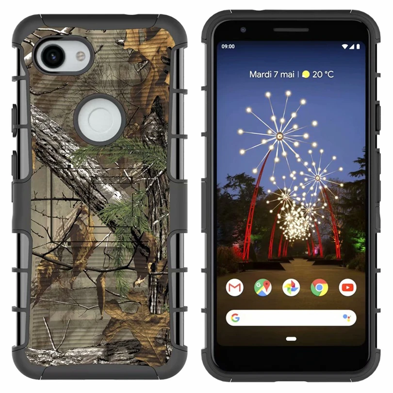 For Google Pixel 3A XL / Pixel3A Case Hybrid Heavy Duty 3 in 1 Military Camo Hard Shockproof Belt Clip Stand Cover | Мобильные