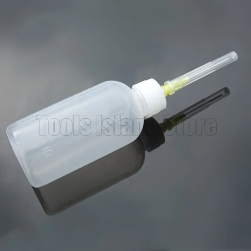 

50ml Plastic Clear Liquid Bottle For Rosin Solder Flux Paste With Needle Refillable Bottles Squeeze Transparent