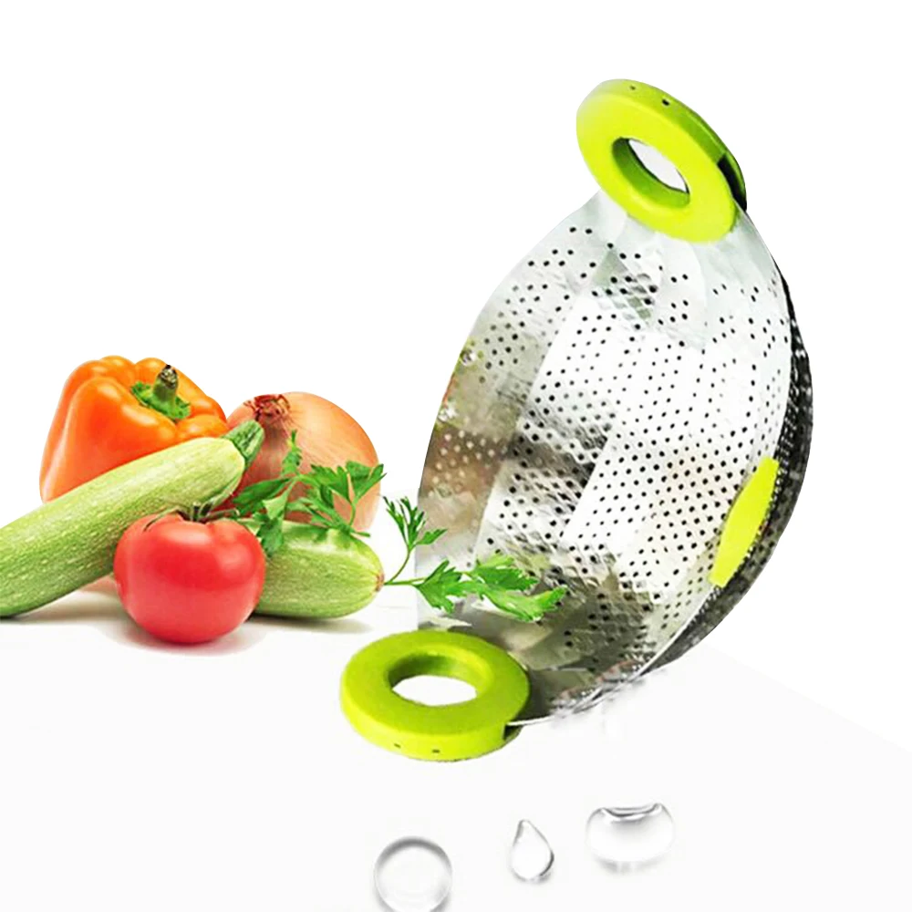 

Smart Strainer Stainless Steel Collapsible Colander Strainer Travel Use Food Steamer Dehydrator Creative Kitchen Cookware Tool