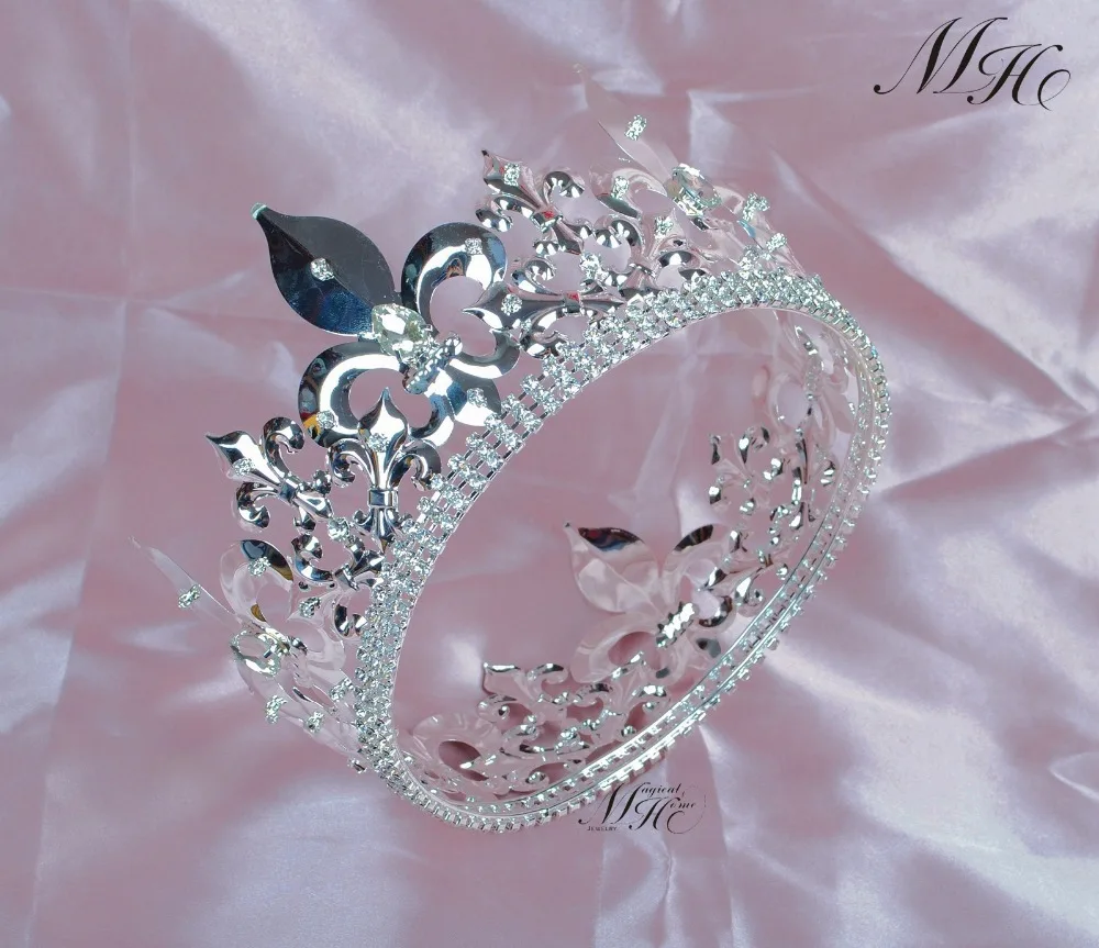 Imperial Medieval Men's Tiaras Fleur De Lis King Crown 4.25" Large