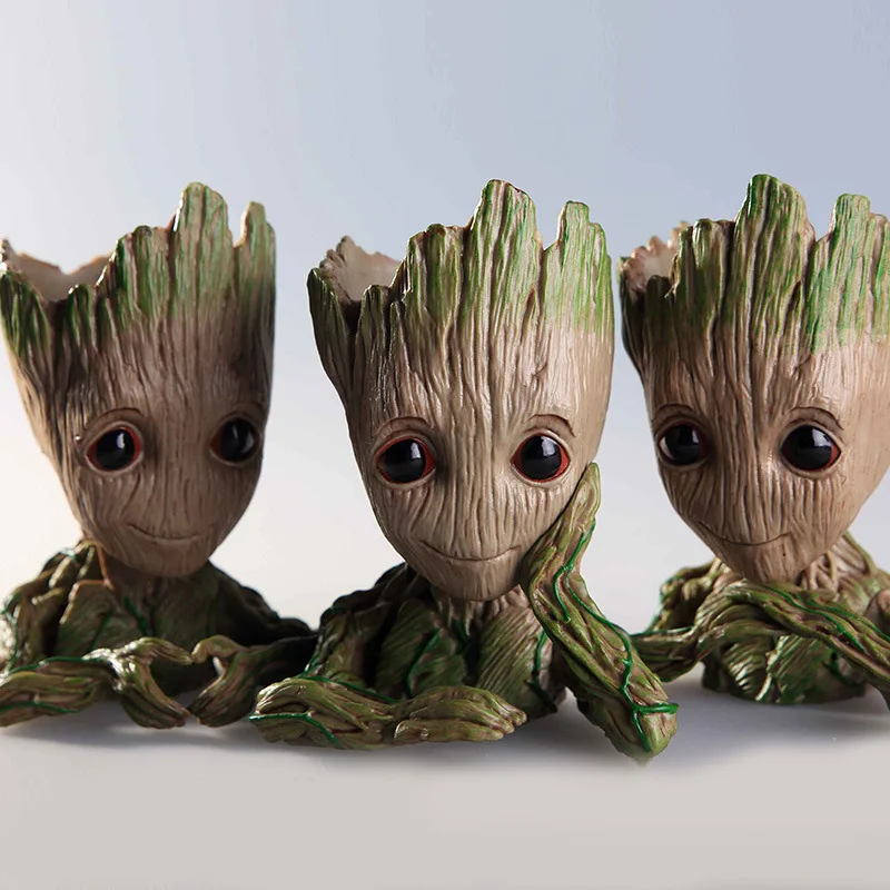 Baby Groot for Tree Man Flowerpot Planter Pen Pot Cute Model Action Figure Toy