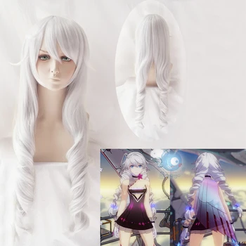 

Kiana Kaslana Cosplay Wig Honkai Impact 3 3rd Braids Silver Curly Wavy Synthetic Hair