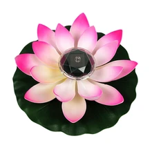 LED Energy Saving Night Light For Garden Pool Lotus Pool Landscape Floating Lotus Solar Powered Pond Fountain Decoration