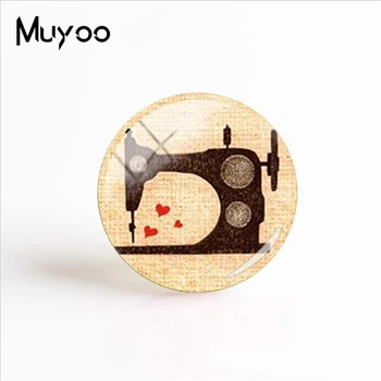 

2018 New Vintage Sewing Machine Handmade Photo Cabochons Dome Sewing Machine Fashion Handcraft Jewelry