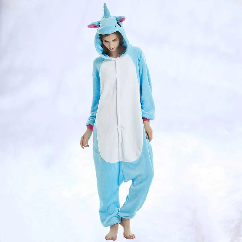 2019-New-Flannel-cute-cartoon-animal-pajamas-unicorn-rainbow-star-tien-ma-tiger-lion-fox-man