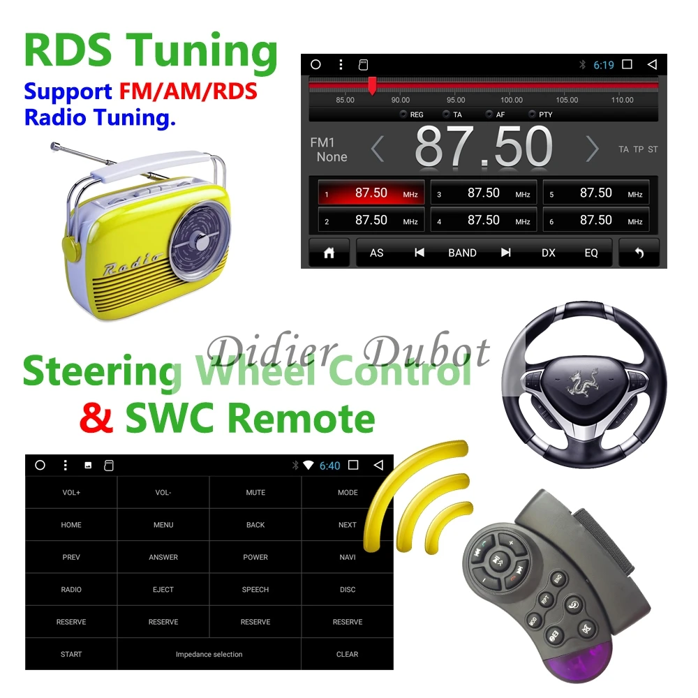 Discount Android 7.1.1 Car Stereo Audio Double Din, 6.2 Inch Digital LCD Monitor, Touchscreen, Wifi /CD/MP3/USB/SD AM/FM,Mirro link ,RDS 11