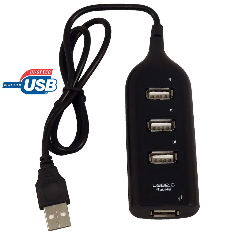 Высокая Скорость 4 Порты и разъёмы USB 2,0 Multi HUB разветвитель расширения настольных ПК ноутбук адаптер переменного тока