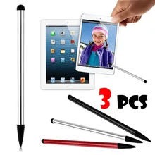 19 novo 3 pçs caneta de tela de toque stylus universal para iphone ipad samsung tablet telefone prata preto vermelho tela toque caneta