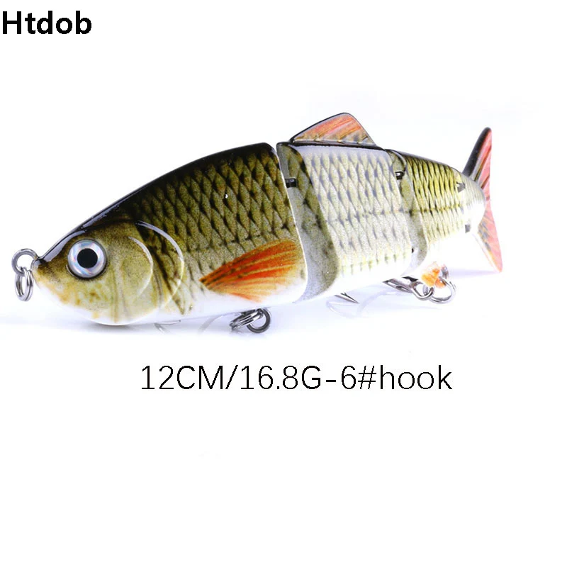Isca de Pesca Isca de Pesca do Robalo Htdob Seções cm Swimbait do Robalo 6 Pesca Gancho Preto Tackle Wobbler Vibração Isca 4 16.8g 12 7 Robalo 6 # Pesca Gancho Preto Tackle Wobbler vibração Isca
