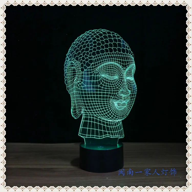 Бесплатная доставка YJM 2929 Китайский 3d эффект Будды Форма сенсорный светильник с