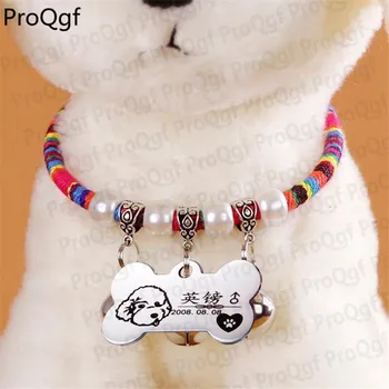 

2Pcs A Set Dog identity customized necklace leave dog name