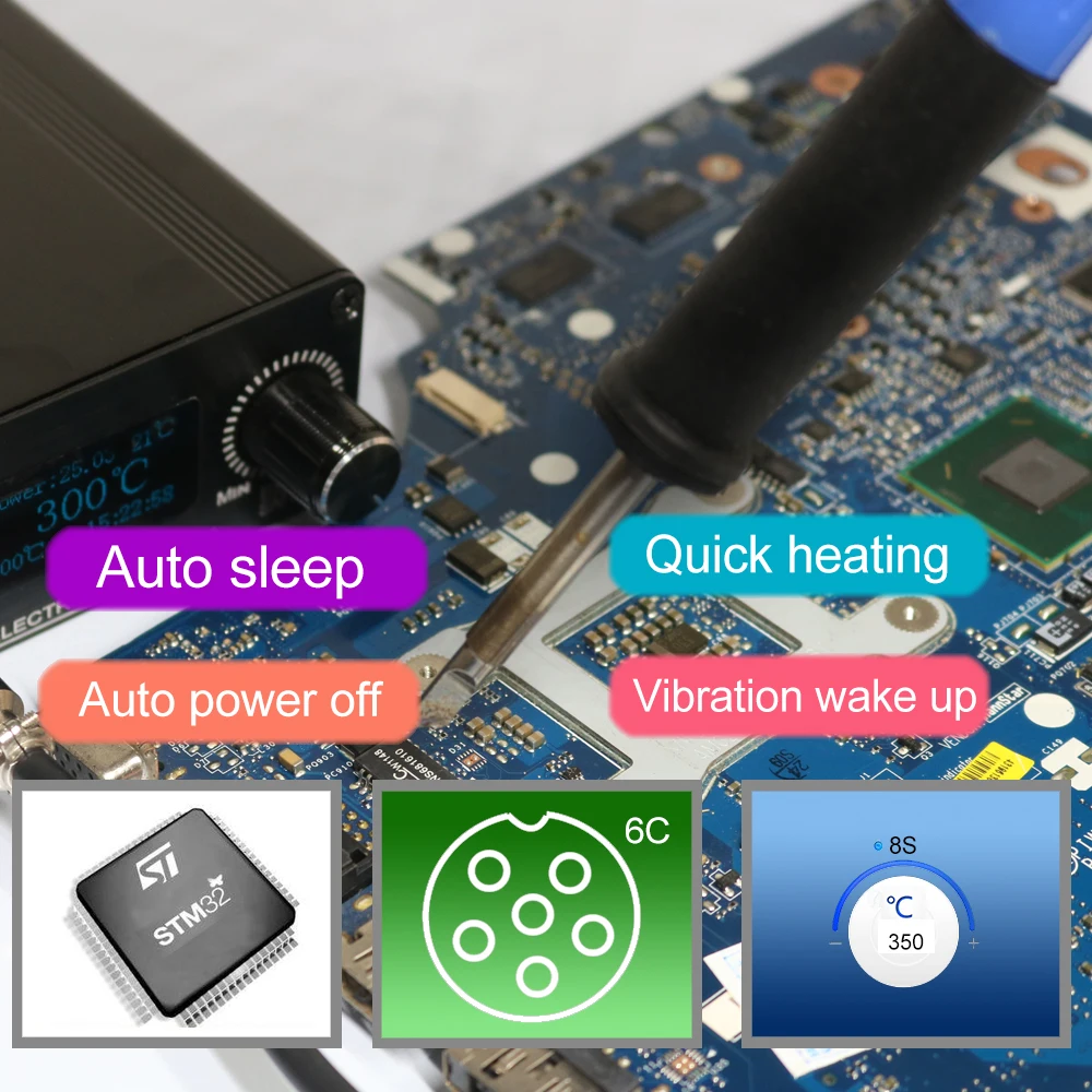 QUICKO STM32-OLED 1,3 дюймов T12 паяльная станция с русской корейской английской китайской языковой ручкой 6C-9501 наконечники для паяльника