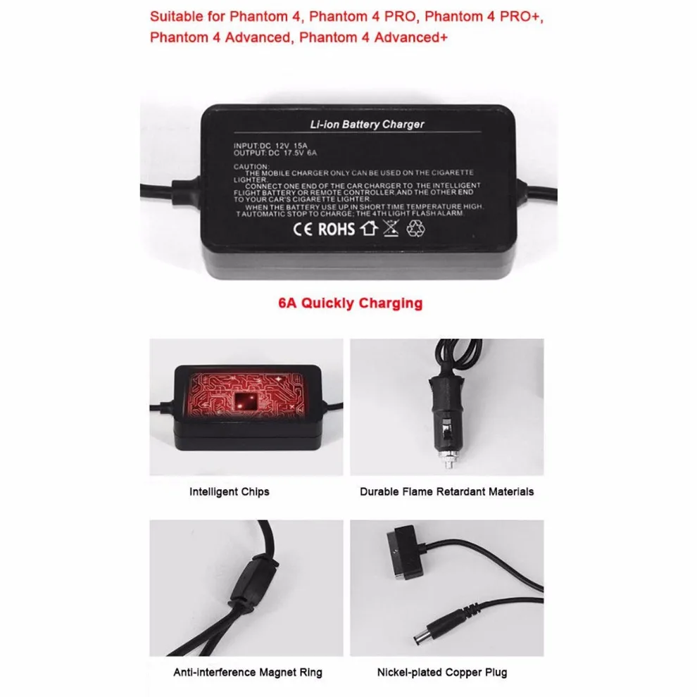 Phantom 4 Pro Charger Intelligent Controller Battery Charger DJI Phantom 44 Advanced Car Charger Charging Charger Accessories-6