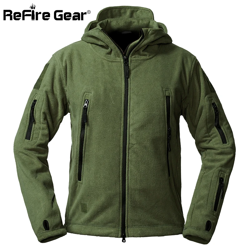 ReFire Gear Mens Warm Military Tactical Sport Fleece Hoodie Jacket