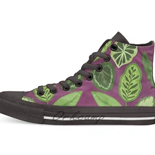 I Can Beleaf It/Новинка; дизайнерская Повседневная парусиновая обувь; обувь на заказ; Прямая