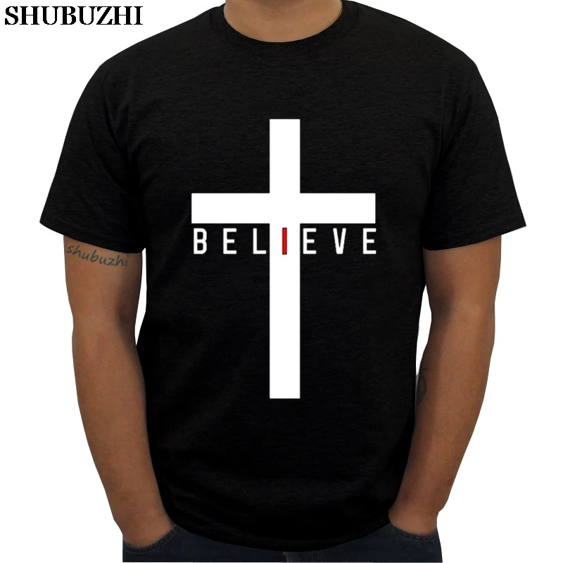 

Cross Believe - Christian - Jesu shubuzhi men t-shirt cotton 100% summer luxury brand o-neck t shirt big size 3XL sbz5613