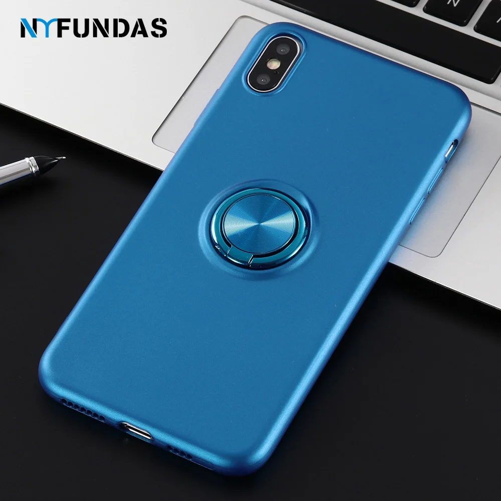 NYFundas 360 держатель магнитный штатив Телефон чехол для iPhone 7 8 6s 6 Plus бампер задние