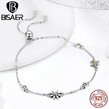 Весенние коллекции 925 пробы серебряные танцевальные пчелы и цветы, мой медовый браслет-цепочка для женщин, хорошее ювелирное изделие, подарок
