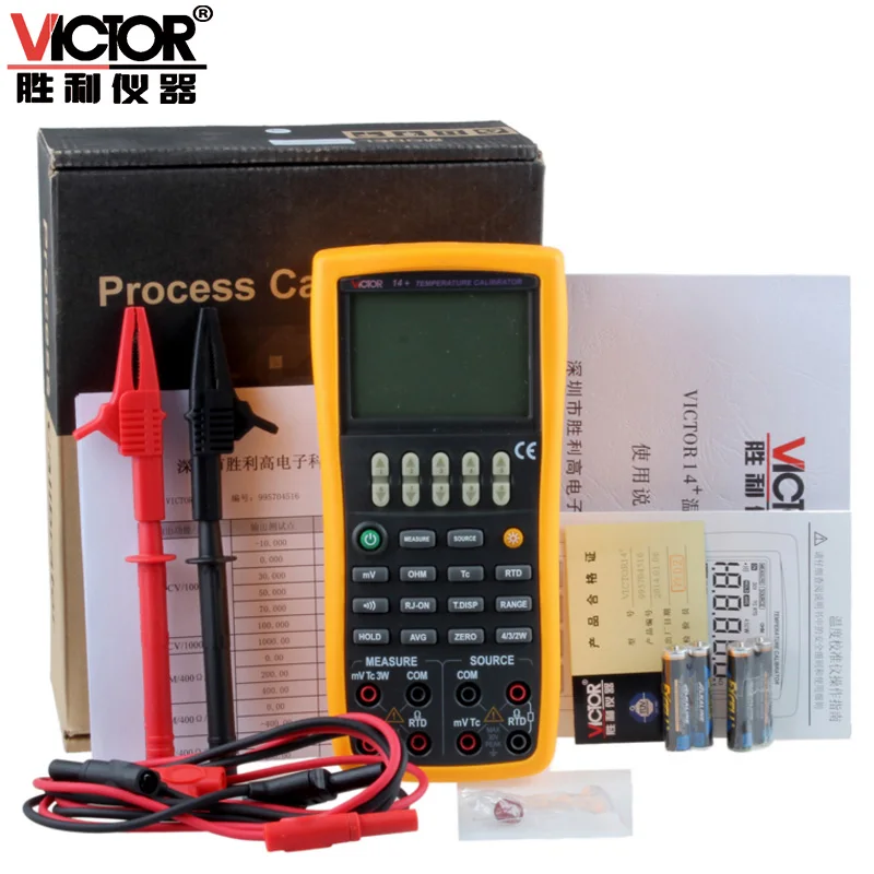 

Victor VC14+ Thermocouple Calibrator mV/Thermocouple Temperature Calibrator & DC voltage,ohm,on-off measurement Blacklight