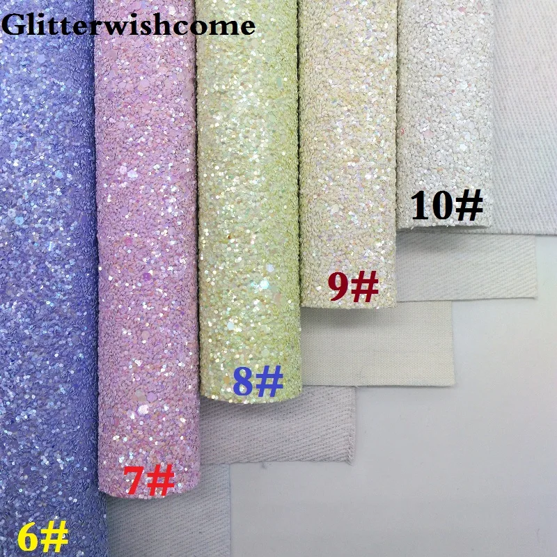 Glitterwishcome 21X29 см A4 размер винил для луков с эффектом блестящей кожи Ткань Винил для луков, GM109A