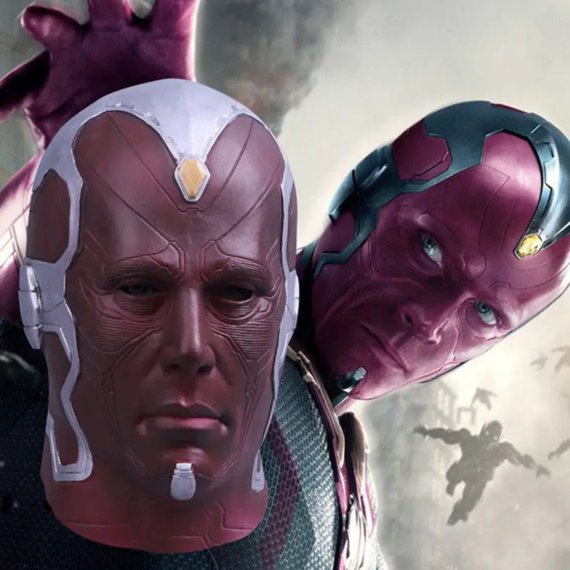 

The Avengers Superhero Vision Cosplay Full Head Latex Mask Fancy Ball Helmet Props Masks